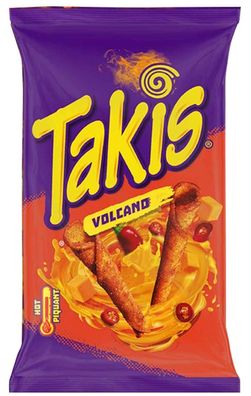 Takis Vulcano 3 x 100g - Mais Snack, gerollte Tortilla Chips scharf