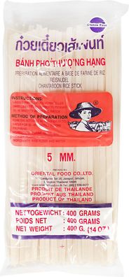 Farmer Reisnudeln 5 mm 400 g - Reis Nudeln für Pad Thai, Pho & Wok-Gerichte
