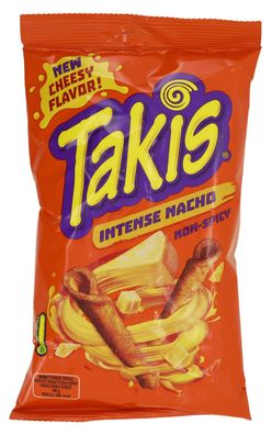 Takis Intense Nacho 100g - Mais Snack, gerollte Tortilla Chips mit Käsegeschmack