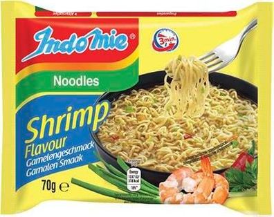 Indomie Instant Nudeln Shrimp 40 x 70g Blister - Nudelsuppe Garnele, Ramen