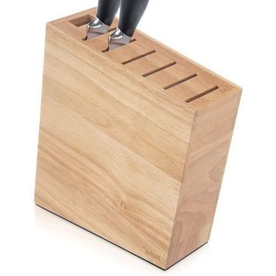 Messerblock aus Holz mit Fächern