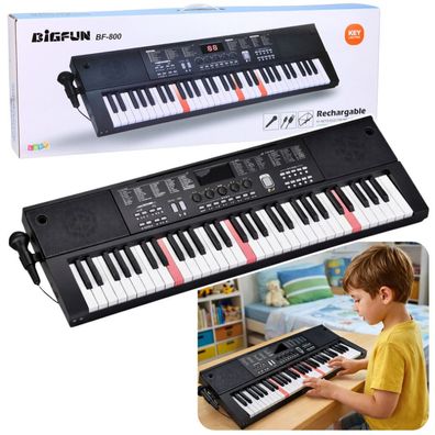 Keyboard-E-Piano mit Mikrofon, 200 Klangfarben, 61 Tasten, 78 cm