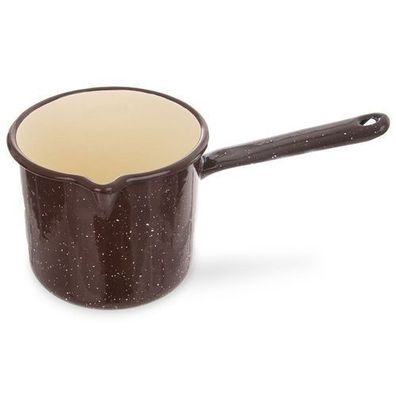 Rundes Bild aus braunem, emailliertem Birkenholz, 12 cm, 1,2 l