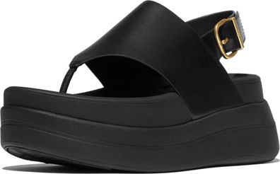 FitFlop Damen Sandalen F-Mode Stack Leather Back-Strap Toe-Post Sandals E2G