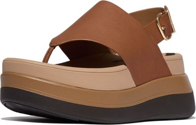 FitFlop Damen Sandalen F-Mode Stack Leather Back-Strap Toe-Post Sandals E2G