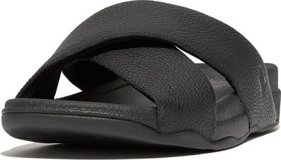 FitFlop Sandalen Surfer Mens Tumbled-Leather Cross Slides HA6