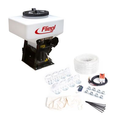 Pneumatikstreuer Fliegl 150 l / 8 Abgänge / Streubreite bis 6 m / 3-Meter Stromkabel