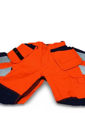 BLßKLßDER High Vis Arbeitshose mit Ventilation Orange Marineblau D96