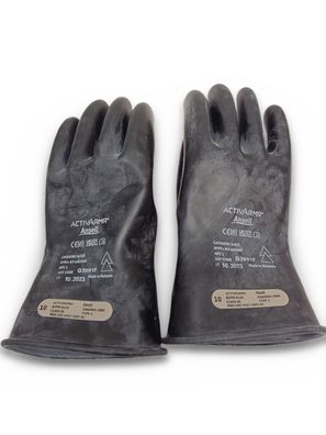 Ansell ActivArmr Elektriker-Schutzhandschuhe Klasse 00 500V Latex Gr. XL Schwarz
