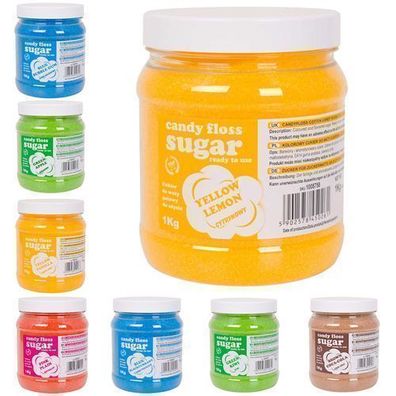 Bunte Zuckerwatte mit verschiedenen Geschmacksrichtungen, Set mit 8 x 1 kg