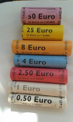 Rollensatz Österreich 2019 1cent-2 euro 2019 Österreich Set ohne 50 cent Rolle