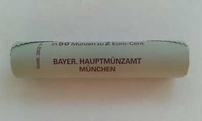 2 cent Rolle 2008 50 x 2 cent Rolle 2008 München Präge D - 2 cent 2008 D