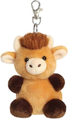AURORA 26726, 34185 Palm Pals Hubert Highland Cow Clip-On,10cm, Plüschtier, braun