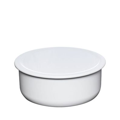 Riess Boîte à pain/biscuits avec couvercle Ø24cm 4 litres émail blanc