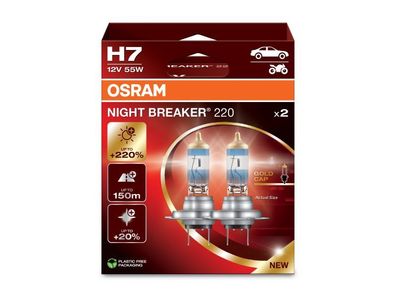NIGHT BREAKER® 220 H7 12V 55W PX26d + 220% 2St. OSRAM
