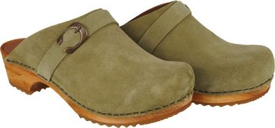 Sanita Clogs Damen Clog offen Wood-Hedi Open Green