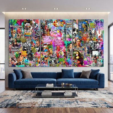 Banksy Love Kinder Street Art, Acrylglas - Leinwand, Wandbild Panorama Kunst Pop Art