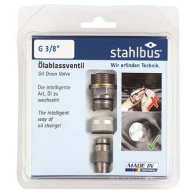 Oelablassventil G 3/8 Zoll-19 = R 3/8 Zoll = 3/8 Zoll BSP Stahl Komplettset