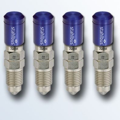 Stahlbus Entlüftungsventil M10x1.0x16mm (M) normal, mit blauer Kappe, 4er Set Stahl,