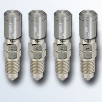 Stahlbus Entlüftungsventil M10x1.0x16mm, mit naturfarbener Kappe, 4er Set Stahl, vern