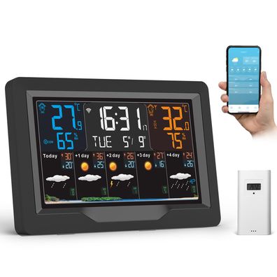 jely WLAN-Wetterstation mit Farbdisplay Thermometer Hygrometer Defekt