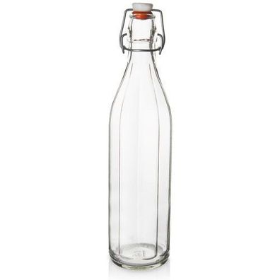Glasflasche mit Clip, 1 l