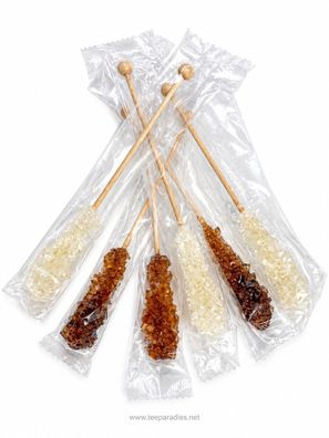 200 Stück Kandis-Sticks brau/ weiß Kandisstick 16,5 cm einzeln verpackt Folie ?