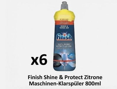 6er PackFinish Shine & Protect Zitrone Maschinen-Klarspüler 4800ml (6x800ml)
