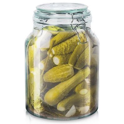 Patentiertes Glasgefäß mit Clip IRMA 3,4 l