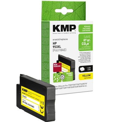 KMP H166YX gelb Tintenpatrone ersetzt HP 953XL (F6U18AE)