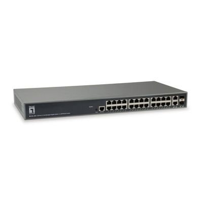 LevelOne Switch 24x GE GEL-2681 2xGSFP 19"