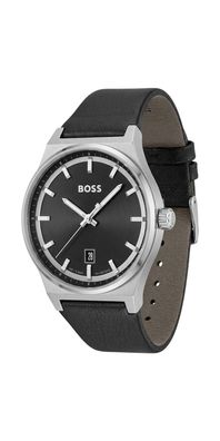 Hugo Boss Candor Herrenuhr silber schwarz HB1514075