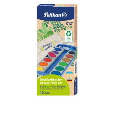 Pelikan Deckfarbkasten K12 eco 12 Farben inkl. Deckweiß