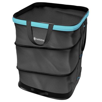 Gartenabfallsack PopUp Rechteckig, Größe L (schwarz/türkis, 220 Liter)