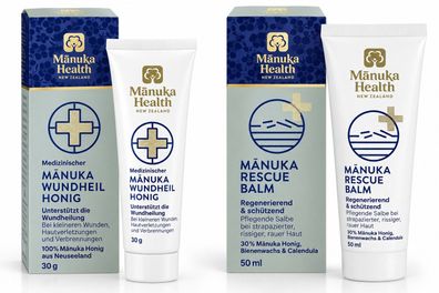Manuka Health Hautpflege-Set - Wundheilhonig 30 g + Rescue Balm 50 ml
