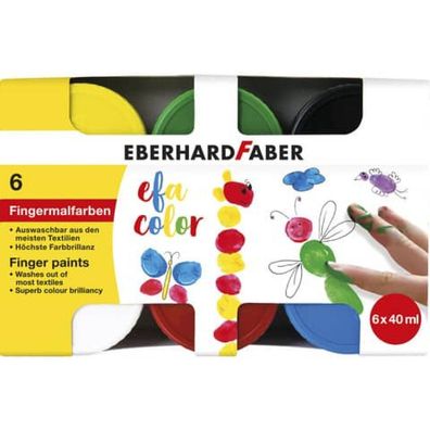 Eberhard FABER Fingerfarben-Set, 40ml, 6 Stück, sortiert Eberhard FABER 578606