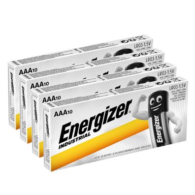 40 x Energizer Industrial AAA Micro Alkaline MN2400 L92 1,5V im Karton