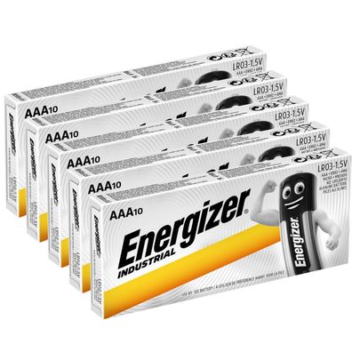 50 x Energizer Industrial AAA Micro Alkaline MN2400 L92 1,5V im Karton