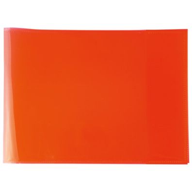 HERMA Heftumschlag PLUS quer transparent rot Kunststoff DIN A5