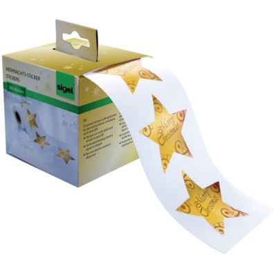 200 SIGEL Aufkleber Christmas Stars CS112 Sterne 47,0 x 47,0 mm