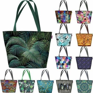 Schultertasche mit Reißverschlus Tragetasche Damentaschen Tasche mit Motiv