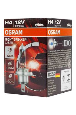 NIGHT BREAKER® LASER H4 Faltschachtel H4 ECE 12 Volt 60/55 Watt P43t Sockel Abblendli