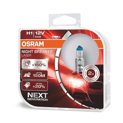 NIGHT BREAKER® LASER H1 Duobox+150% H1 Duobox H1 ECE 12 Volt 55 Watt P14,5s Sockel Ab