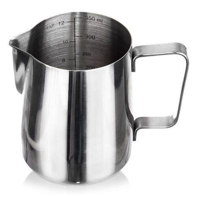 Milchkanne aus Edelstahl mit Messbecher, 350 ml