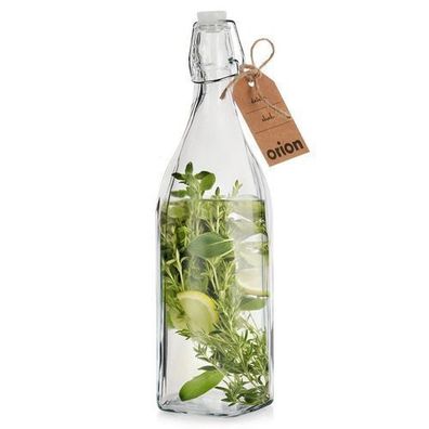 Glasflasche mit Clip, 1 l