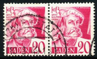 FZ BADEN 3. Ausgabe Spezialisiert Nr 34yaI gestempelt WA X602E92