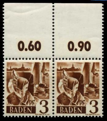 FZ BADEN 1. Ausgabe Spezialisiert Nr 2yvII+2yvI X7B7B1E