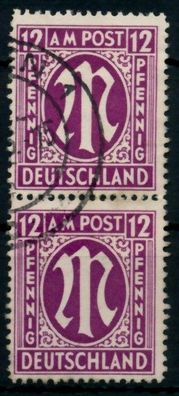 BIZONE AM-POST Nr 15aAz gestempelt SENKR PAAR X76361E