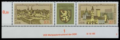 DDR Zusammendruck Nr WZd332 DV WPD2 postfrisch 3ER STR X77AE56
