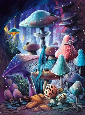 Pilze im Mondschein - nachtleuchtendes Puzzle